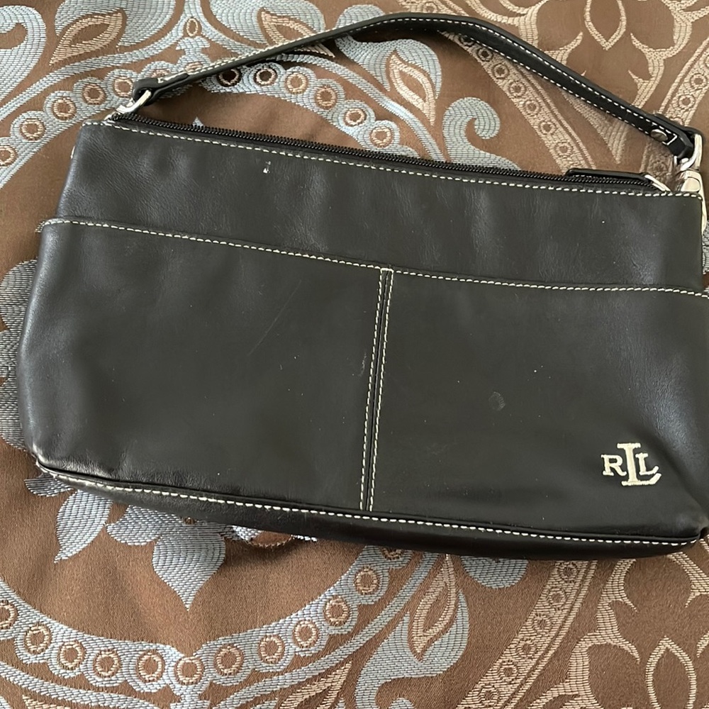 Lauren Ralph Lauren Black Leather Clutch/Bag